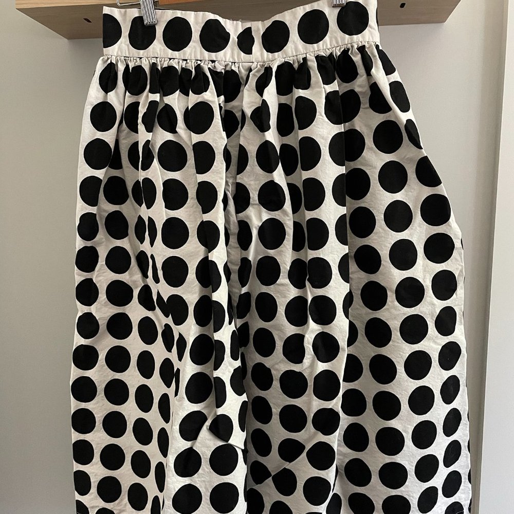 Black and White Dot Skirt Cotton Size 10 Structured